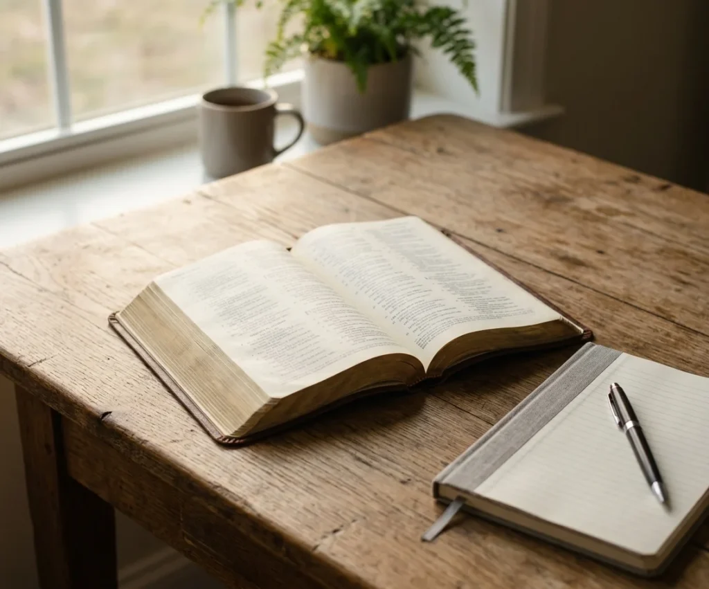 Open Bible with verses for work and career