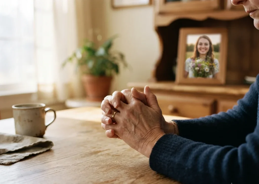 Prayer for my daughter — parent praying quietly at home