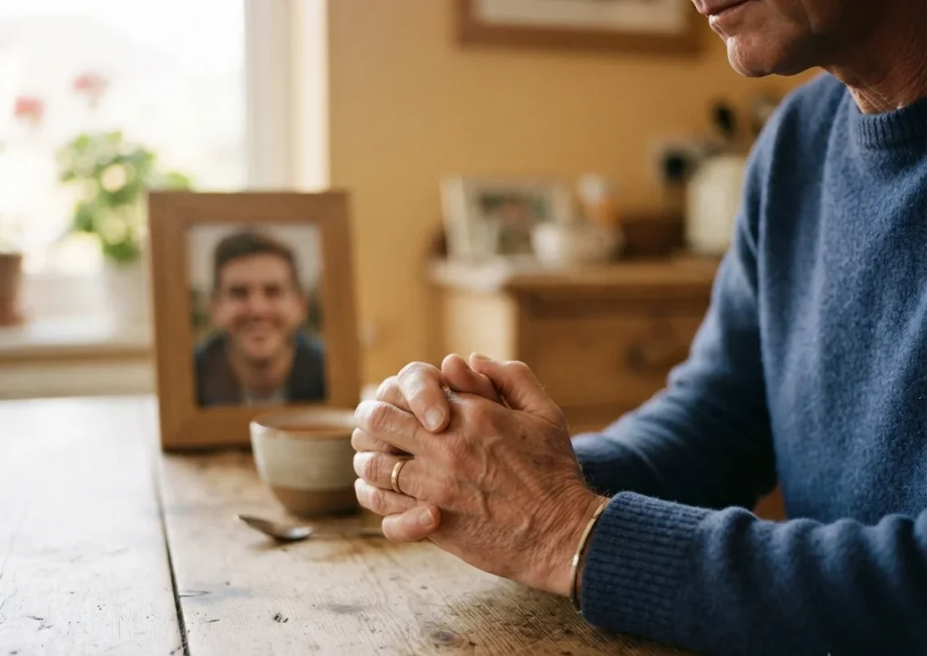 Prayer for my son — parent praying quietly at home Title: prayer-for-my-son-hero