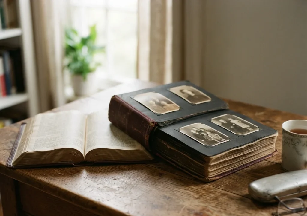 Open Bible representing verses for extended family