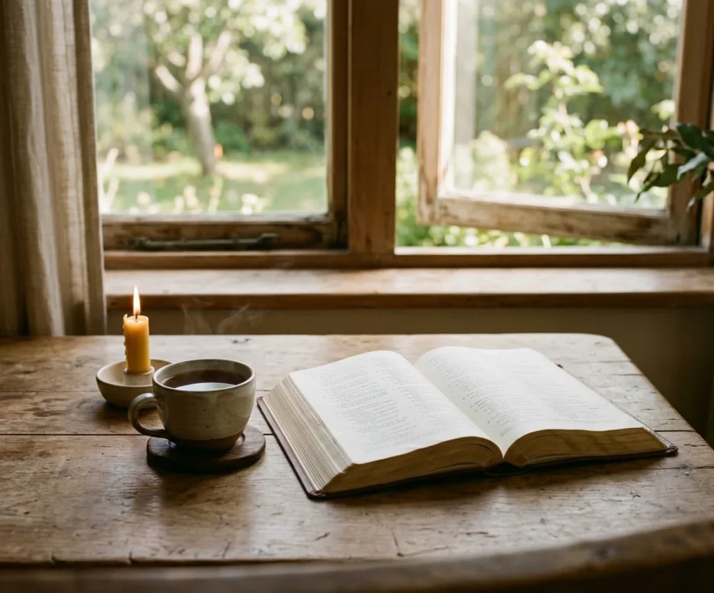 Open Bible with comforting verses for a friend going through divorce