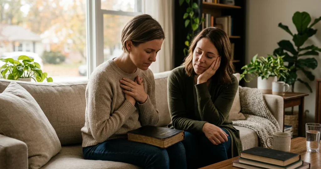 Friend praying for someone going through divorce