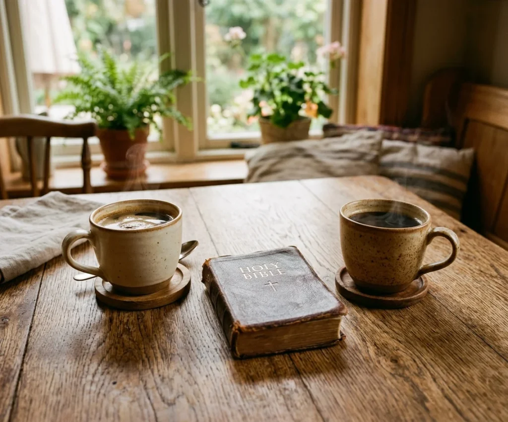 prayers for reconciliation - two cups of coffee symbolizing communication