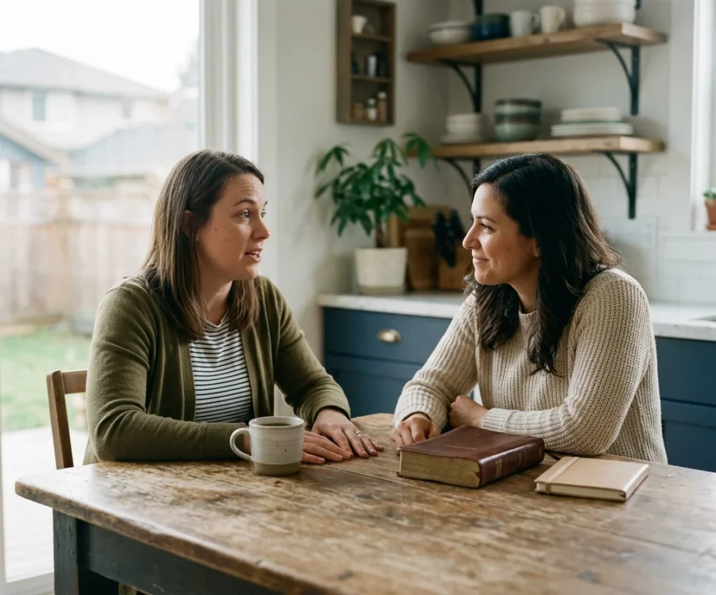 Friend offering support to someone going through divorce